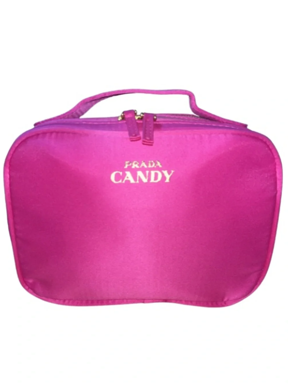 Authentic Prada Candy Pink Vanity Case Cosmetic Bag NWOT